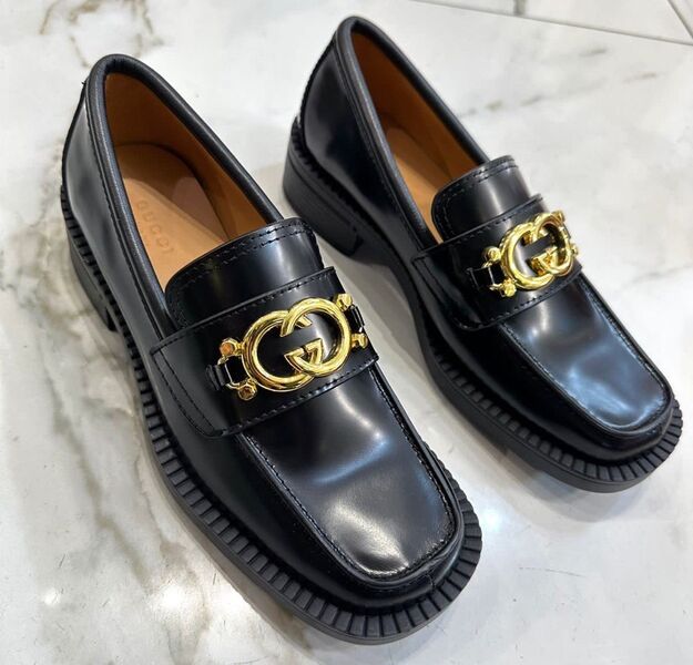 Лоферы Gucci женский кожа черный 104579