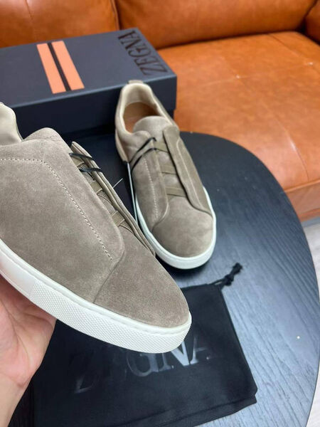 Мужские кеды Zegna мужской замша бежевый 165753-6