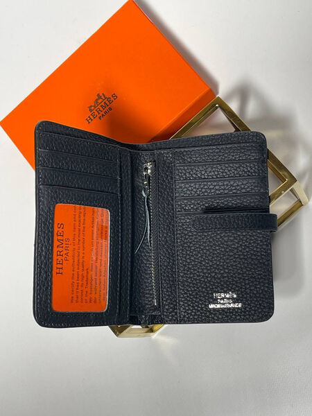 Мужской портмоне Hermès мужской кожа черный 153057-5