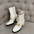 Ботильоны Gucci женский кожа белый 122999-3