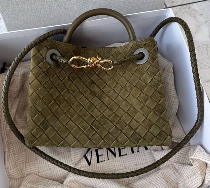 Сумка Bottega Veneta женский замша болотный 200773