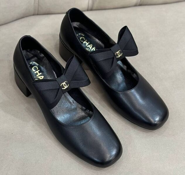 Туфли Chanel женский кожа черный 137117