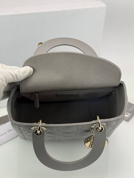 Сумка Christian Dior Lady женский кожа графитовый 187789-2