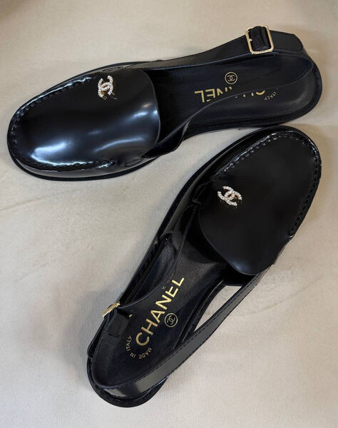 Туфли Chanel женский кожа черный 184318-3