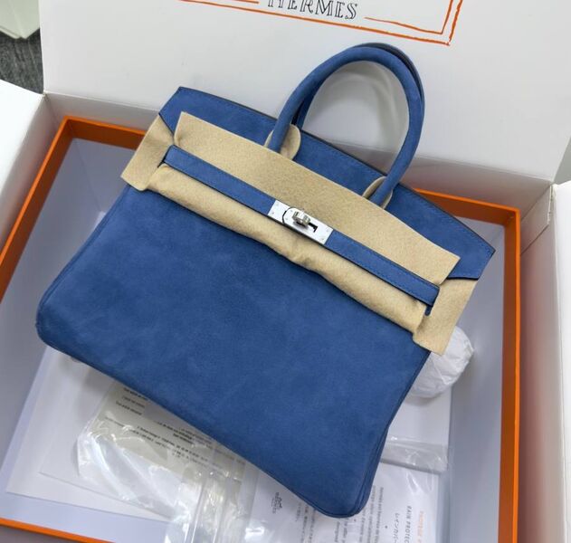 Сумка Hermès Birkin 25 женский замша синий 155725