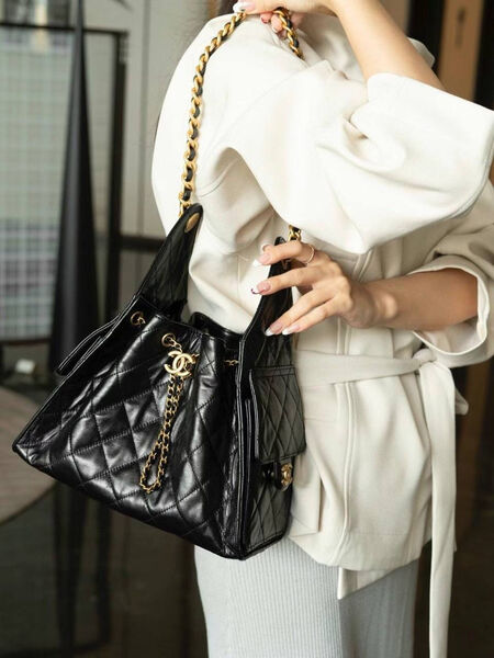 Сумка Chanel женский кожа черный 191148-2