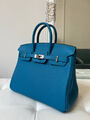 Сумка Hermès Birkin 25 женский кожа бирюзовый 150145-2