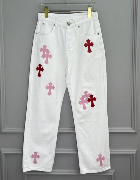 Джинсы Chrome Hearts женский джинса белый 121496