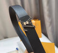 Мужской ремень Louis Vuitton мужской кожа черный 135882-3