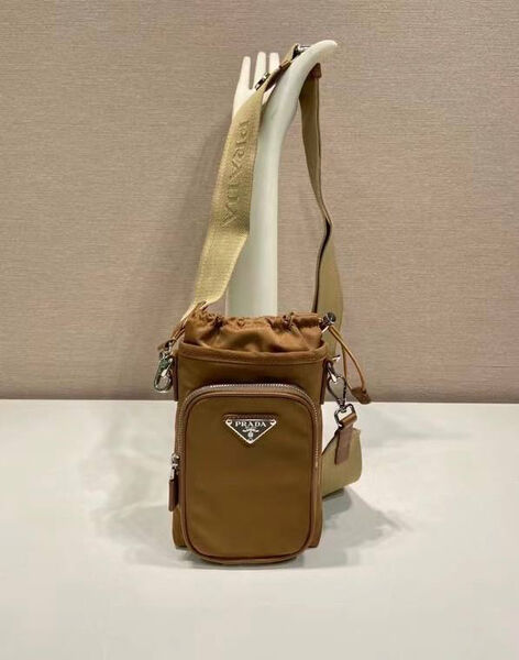 Мужская сумка мессенджер Prada мужской нейлон бежевый 155498