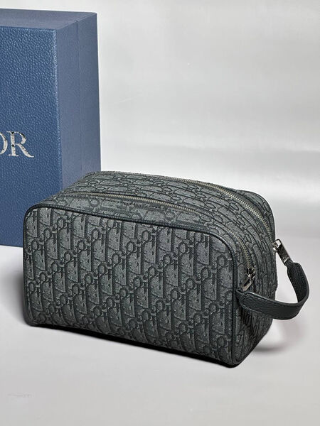 Мужской несессер косметичка Christian Dior мужской текстиль графитовый 150125