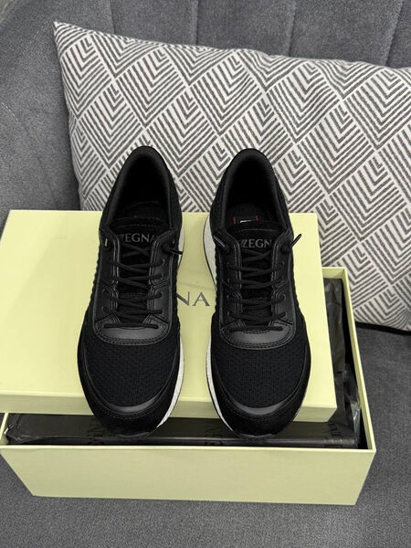 Мужские кроссовки Zegna мужской текстиль черный 192061-2