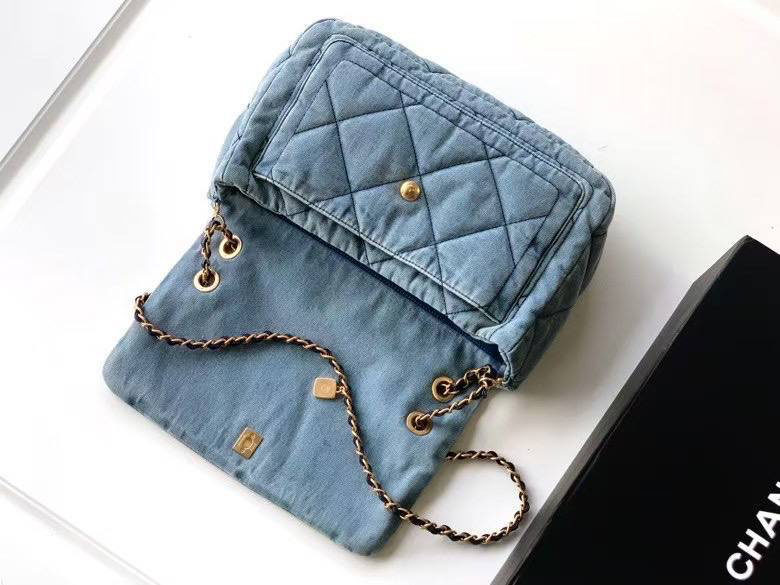 Сумка Chanel женский текстиль бирюзовый 192108-3