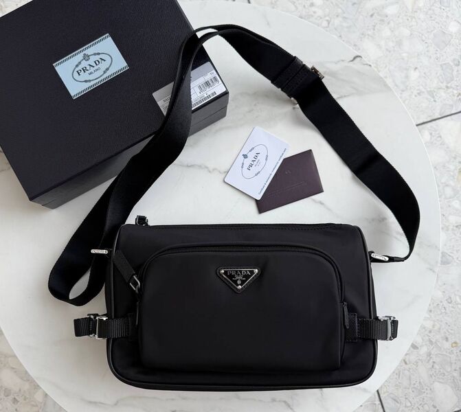 Мужская сумка мессенджер Prada мужской нейлон черный 193781