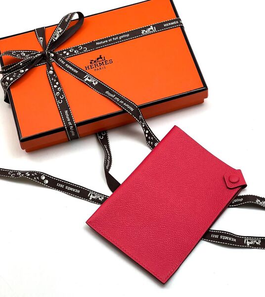 Обложка на паспорт Hermès женский кожа бордовый 55334-2