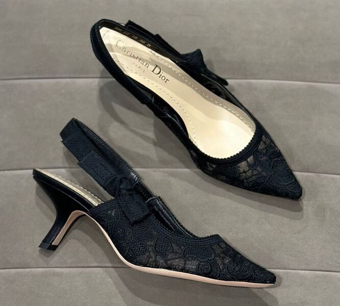 Туфли Christian Dior женский текстиль черный 119249