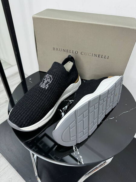 Мужские кроссовки Brunello Cucinelli мужской текстиль черный 192927-2
