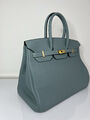Сумка Hermès Birkin 35 женский кожа бирюзовый 139841-2