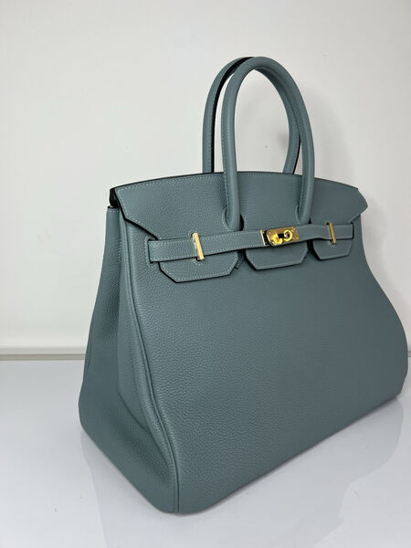 Сумка Hermès Birkin 35 женский кожа бирюзовый 139841-2