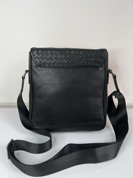 Мужская сумка мессенджер Bottega Veneta мужской кожа черный 149913-4
