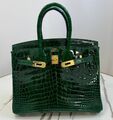 Сумка Hermès Birkin 25 женский кожа болотный 162973-1