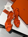 Босоножки Hermès женский кожа оранжевый 12266-2
