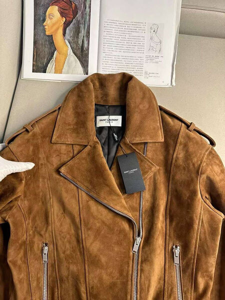 Куртка Saint Laurent женский замша бежевый 194761-3