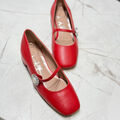 Туфли Valentino женский кожа бордовый 173976-3