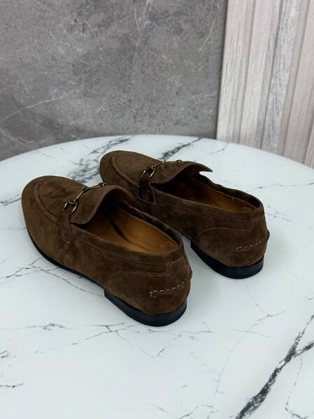 Мужские лоферы Gucci мужской замша 185668-4