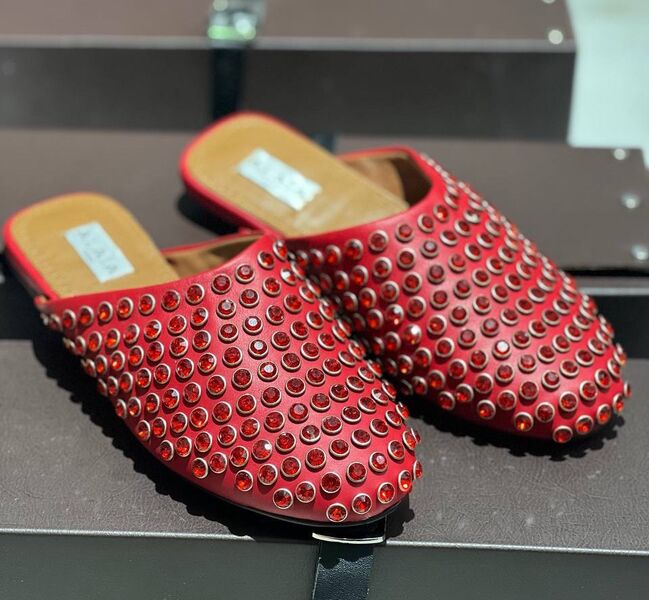 Мюли Alaïa женский кожа бордовый 154268