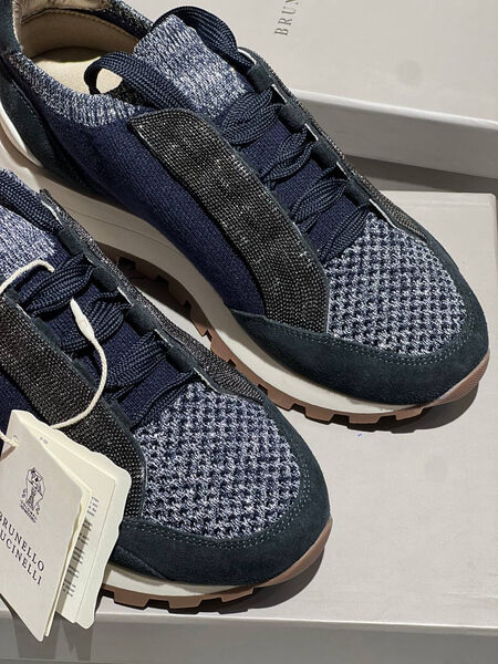 Кроссовки Brunello Cucinelli женский текстиль синий 152742-2