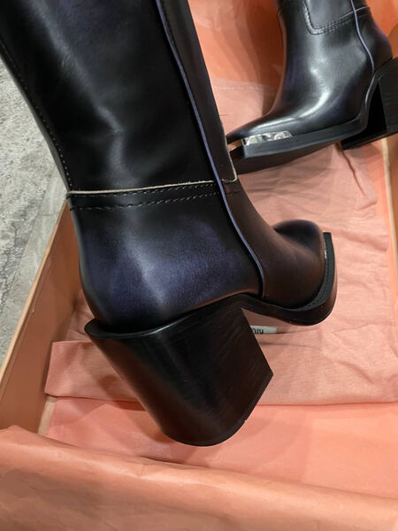 Сапоги Miu Miu женский кожа черный 127056-9