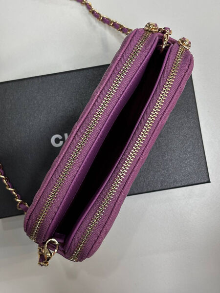 Сумка Chanel женский кожа фиолетовый 195250-2