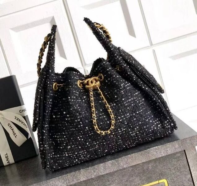 Сумка Chanel женский текстиль черный 197093