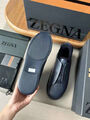Мужские кеды Zegna мужской кожа синий 165928-9