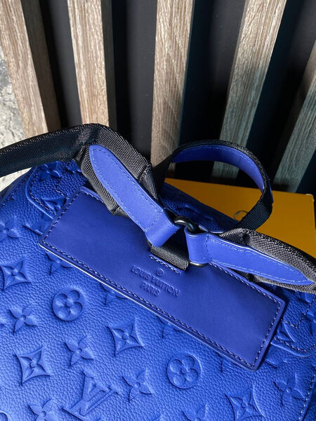 Мужской рюкзак Louis Vuitton мужской кожа синий 145925-7