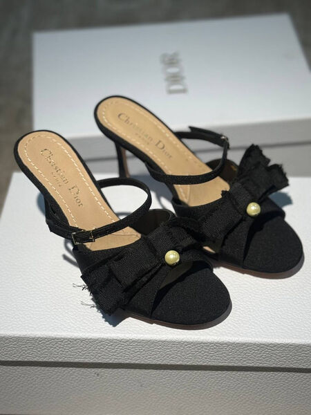 Шлепки Christian Dior женский текстиль черный 194767-2