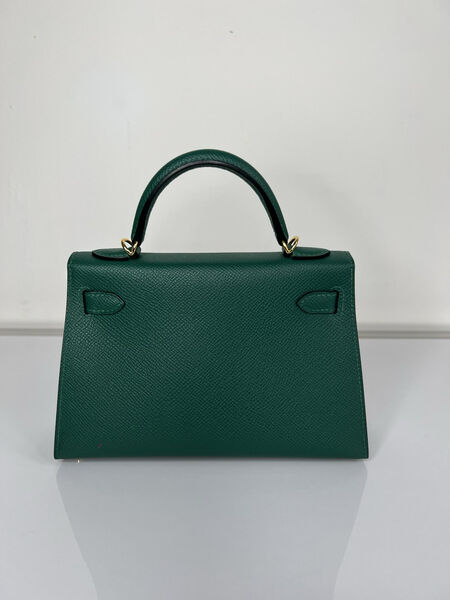 Сумка Hermèskelly Mini 20 женский кожа болотный 75823-3