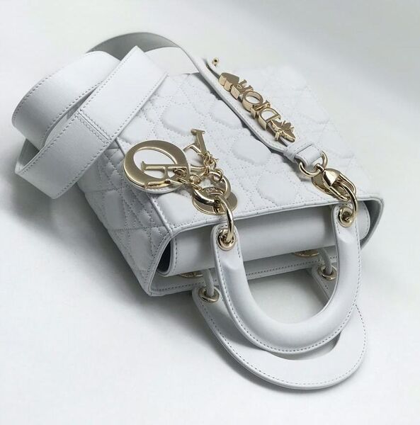 Сумка Lady Dior женский кожа белый 75959-2