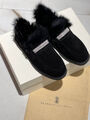 Лоферы Brunello Cucinelli женский замша черный 129360-3