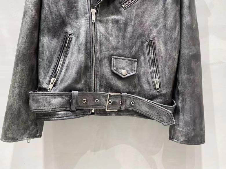 Куртка Balenciaga женский кожа графитовый 37484-7