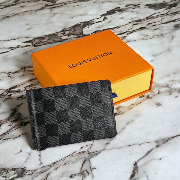 Зажим для купюр Louis Vuitton мужской канва черный 150031