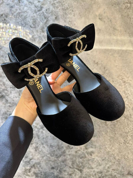 Туфли Chanel женский замша черный 176240-2
