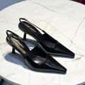 Туфли Saint Laurent женский кожа черный 196585-3
