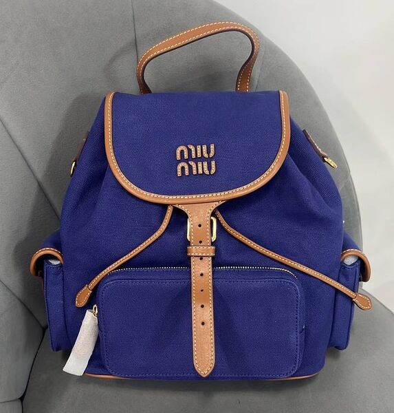 Рюкзак Miu Miu женский текстиль синий 183145