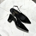 Туфли Chanel женский кожа черный 146186-4