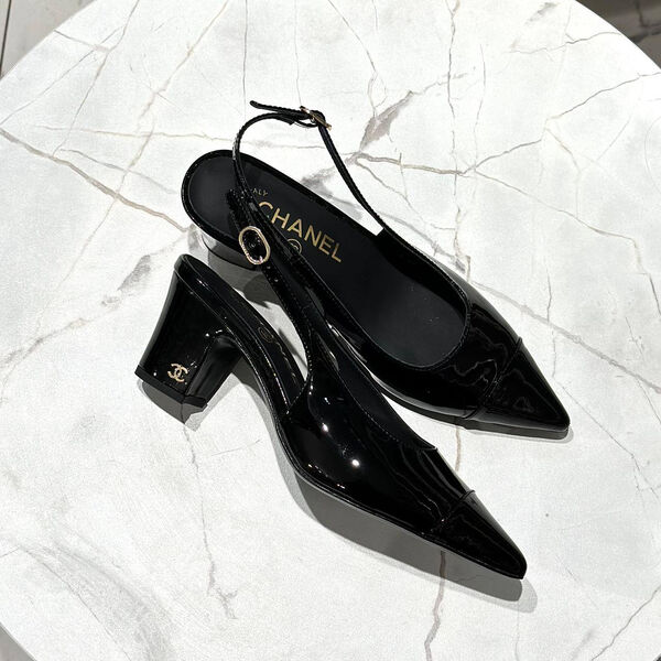Туфли Chanel женский кожа черный 146186-4