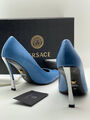 Туфли Versace женский кожа бирюзовый 97428-4