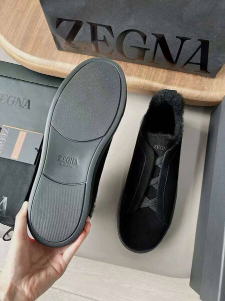 Мужские кеды Zegna мужской замша черный 170255-5
