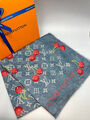 Платок Louis Vuitton женский кашемир голубой 197792